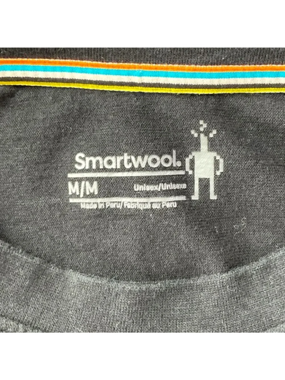 Smartwool Night Camp Graphic Tee Shirt Unisex Medium Black Merino Cotton Outdoor